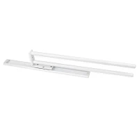 Emuca Porta asciugamani estraibile, 2 bracci, 440 mm, Alluminio, Bianco(m-5)