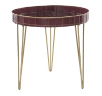 Tavolinetto Da Caffe' Glam Bordeaux Cm Ø 60X60(m-2)
