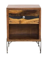 Comodino Mustang Cm 44X40X60 (Legno Di Acacia Nilotica)(m-4)