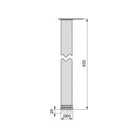 Emuca Kit di 4 gambe per tavolo regolabili D. 60 x 830 mm in acciaio cromato(m-2)