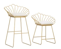 Sgabello Glam Flower Bianco Cm 57X52X94-56X48X72,50(m-5)