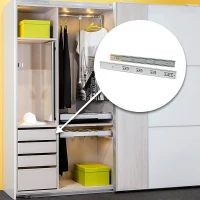 Emuca Kit Guide per cassetti, a sfera, 45 x 450 mm, estrazione totale, chiusura soft, Zincato, 5 u.(m-4)