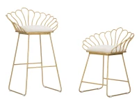 Sgabello Glam Flower Bianco Cm 57X52X94-56X48X72,50(m-2)