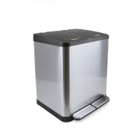 Emuca Contenitore Recycle Inox con scomparti, 2x15, Acciaio inossidabile, Acciaio inossidabile(m-1)