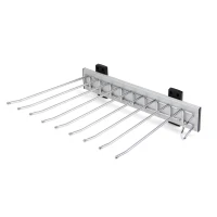 Emuca Porta pantaloni Self montaggio laterale per armadio, Mano destra, Cromato brillo(m-1)