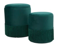 Puff Contenitore Lines Coppia Verde Cm Ø  35X42-30X32(m-1)