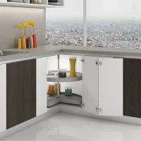 Emuca Cestello girevole per mobile da cucina, 270º, modulo 800 mm, Plastica e alluminio, Grigio(m-4)