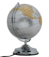 Mappamondo Silver New ConLuce Cm Ø 25X38(m-4)