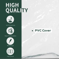 Outsunny Tunnel Greenhouse Green Grow House for Garden Outdoor, Steel Frame, PVC Cover, Transparent, 250 x 100 x 80cm(m-4)