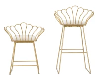 Sgabello Glam Flower Bianco Cm 57X52X94-56X48X72,50(m-3)