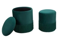 Puff Contenitore Lines Coppia Verde Cm Ø  35X42-30X32(m-3)