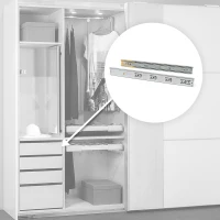 Emuca Kit Guide per cassetti, a sfera, 45 x 350 mm, estrazione totale, chiusura soft, Zincato, 5 u.(m-1)