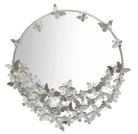 Specchio Farfalle Round Silver Cm Ø 91X3X94(m-1)