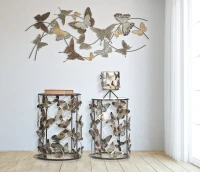 Tavolinetti Farfalle Coppia Cm 41,3X55-35X50,3(m-3)