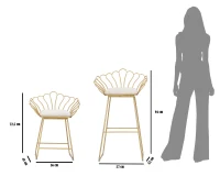 Sgabello Glam Flower Bianco Cm 57X52X94-56X48X72,50(m-6)