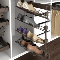 Emuca Porta scarpe laterale estraibile Moka per il montaggio lato destro finitura verniciato moka(m-3)