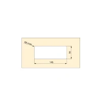 Emuca Passacavi da tavolo, rettangolare, 152 x 61 mm, da incasso, Plastica, Nero, 5 u.(m-3)