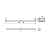 Emuca Barra appendiabili per armadi Castor con luce LED, batteria rimovibile e sensore di movimento, 1.158, Anodizzato opaco(m-3)