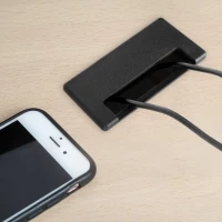 Emuca Passacavi da tavolo Plasquare 1, Plastica nera, Tecnoplastica(m-6)