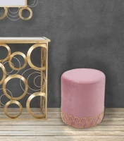 Sgabello Ring Rosa Cm Ø 35X42(m-4)