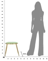 Sgabello Glam Emily Verde Cm Ø 45X45 (Misura Gambe Cm 45)(m-8)