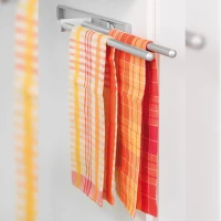 Emuca Porta asciugamani estraibile con 2 bracci lunghezza 440 mm in alluminio anotizzato opaco(m-4)