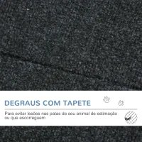 PawHut Escada de Madeira para Cães Dobrável 2 em 1 Rampa para Animais de Estimação Portátil com 4 Degraus para Acesso ao Sofá e Cama Alta 122x44x62cm Madeira Natural e Preto(m-5)