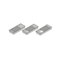 Emuca Passacavi da tavolo, rettangolare, 152 x 61 mm, da incasso, Plastica, Nero, 5 u.(m-4)