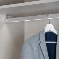 Emuca Barra appendiabili per armadi Castor con luce LED, batteria rimovibile e sensore di movimento, 1.158, Anodizzato opaco(m-5)