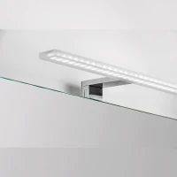 Emuca Applique LED per specchio di bagno, 300 mm, IP44, luce bianca fredda, Alluminio e Plastica, Cromo(m-6)