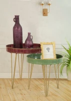 Tavolinetto Da Caffe' Glam Bordeaux Cm Ø 60X60(m-8)