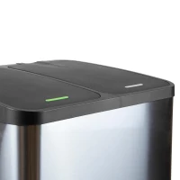 Emuca Contenitore Recycle Inox con scomparti, 2x15, Acciaio inossidabile, Acciaio inossidabile(m-3)