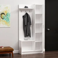 Homemania Mobile Ingresso Orion W80xD32xH173 cm Bianco(m-6)