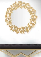 Specchio Foglie Round Cm Ø 87X2,5(m-7)