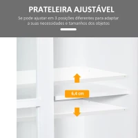 HOMCOM Estante para Livros Vitrine com 2 Portas Corredeiras Prateleiras Ajustáveis de Armazenamento Móvel Organizador para Escritório Sala de Estar Estúdio 80x40x121,7cm Branco(m-5)