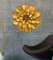 Pannello In Ferro Fiore Goldy -A- Cm Ø 64X5.5(m-8)