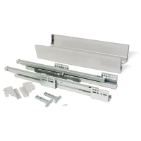 Emuca Kit cassetto per cucina Vantage-Q, altezza 83 mm, prof. 500 mm, chiusura soft, Acciaio, Grigio metallizzato(m-2)