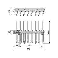Emuca Porta pantaloni estraibile Keeper per il montaggio lato sinistro con finitura grigio metallizzato(m-2)