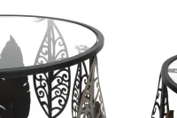 Tavolinetti In Ferro E Legno Foglie Coppia Cm 38X55-33X50(m-2)