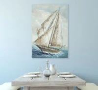 Dipinto Su Tela Barca A Vela -A-120X3.7X80(m-8)