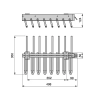 Emuca Porta pantaloni estraibile Keeper per il montaggio lato destro con finitura grigio metallizzato(m-2)