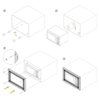 Emuca Telaio cornice per incasssare microonde in plastica con finitura in nichel satinato(m-4)