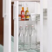 Emuca Portabottiglie estraibile Supra chiusura soft per base da cucina di larghezza 115 mm in acciaio cromato(m-2)