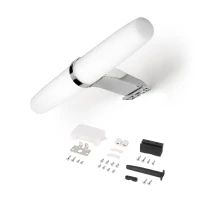 Emuca Faretto LED per specchio da bagno Gemini (AC 230V 50Hz), 6 W, Cromato brillo, Tecnoplastica e Alluminio(m-1)