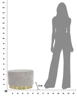 Puff Goldy Ovale Piccolo Grigio Cm 52X35X35(m-9)