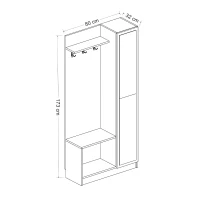Homemania Mobile Ingresso Orion W80xD32xH173 cm Bianco(m-3)