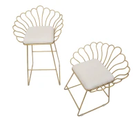 Sgabello Glam Flower Bianco Cm 57X52X94-56X48X72,50(m-7)