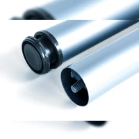 Emuca Gamba per tavolo regolabile D. 80 x 710 mm di acciaio verniciato grigio metallizzato(m-3)