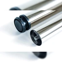 Emuca Gamba per tavolo regolabile D. 80 x 1.100 mm di acciaio nichel satinato(m-3)