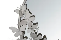 Specchio Farfalle Round Silver Cm Ø 74X4X75(m-5)